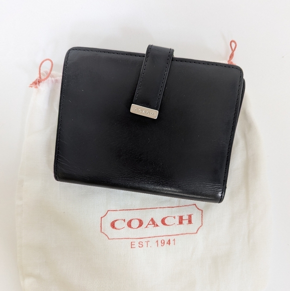 Lexington Vintage Coach Black Leather Wallet - Picture 1 of 11